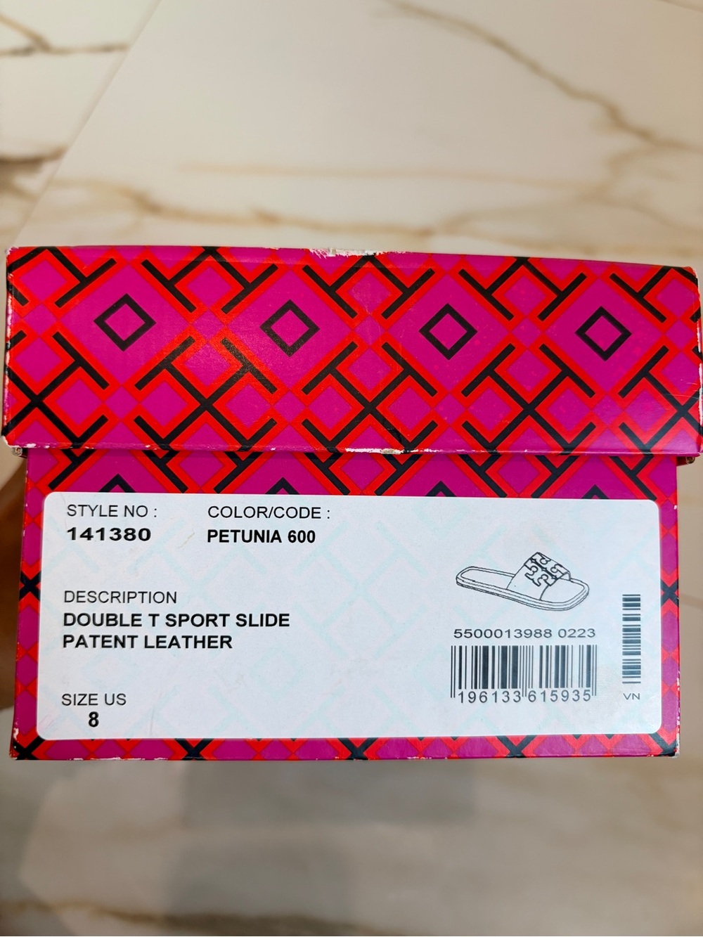 Tory Burch Petunia Pink Double T Sport Slide - Picture 7 of 7